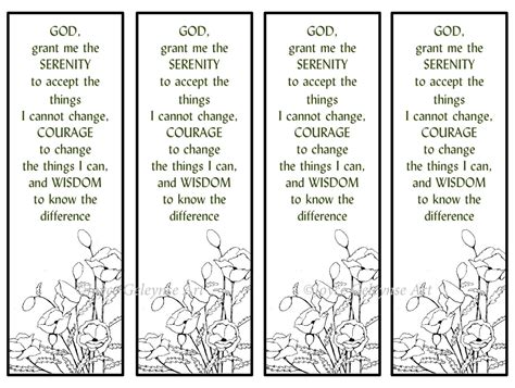 Serenity Prayer Bookmark Printable